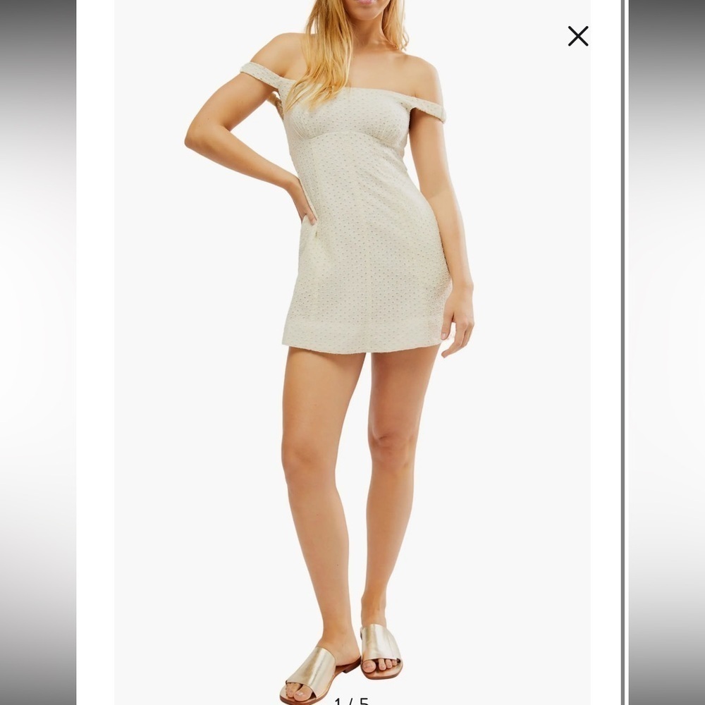 NWOT free people Berry Kiss Eyelet Off the Shoulder Minidress